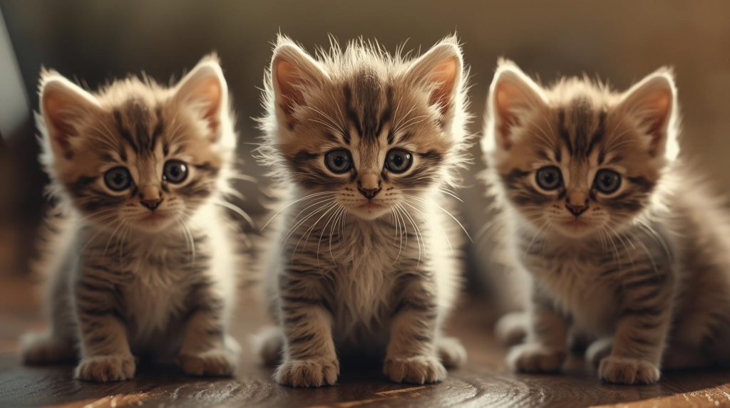 Three cute kittens